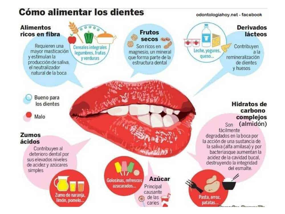 Alimentos saludables y perjudiciales en salud bucal